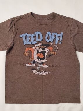 Boy's S Old Navy Tazmanian Devil Brown Graphic Tee